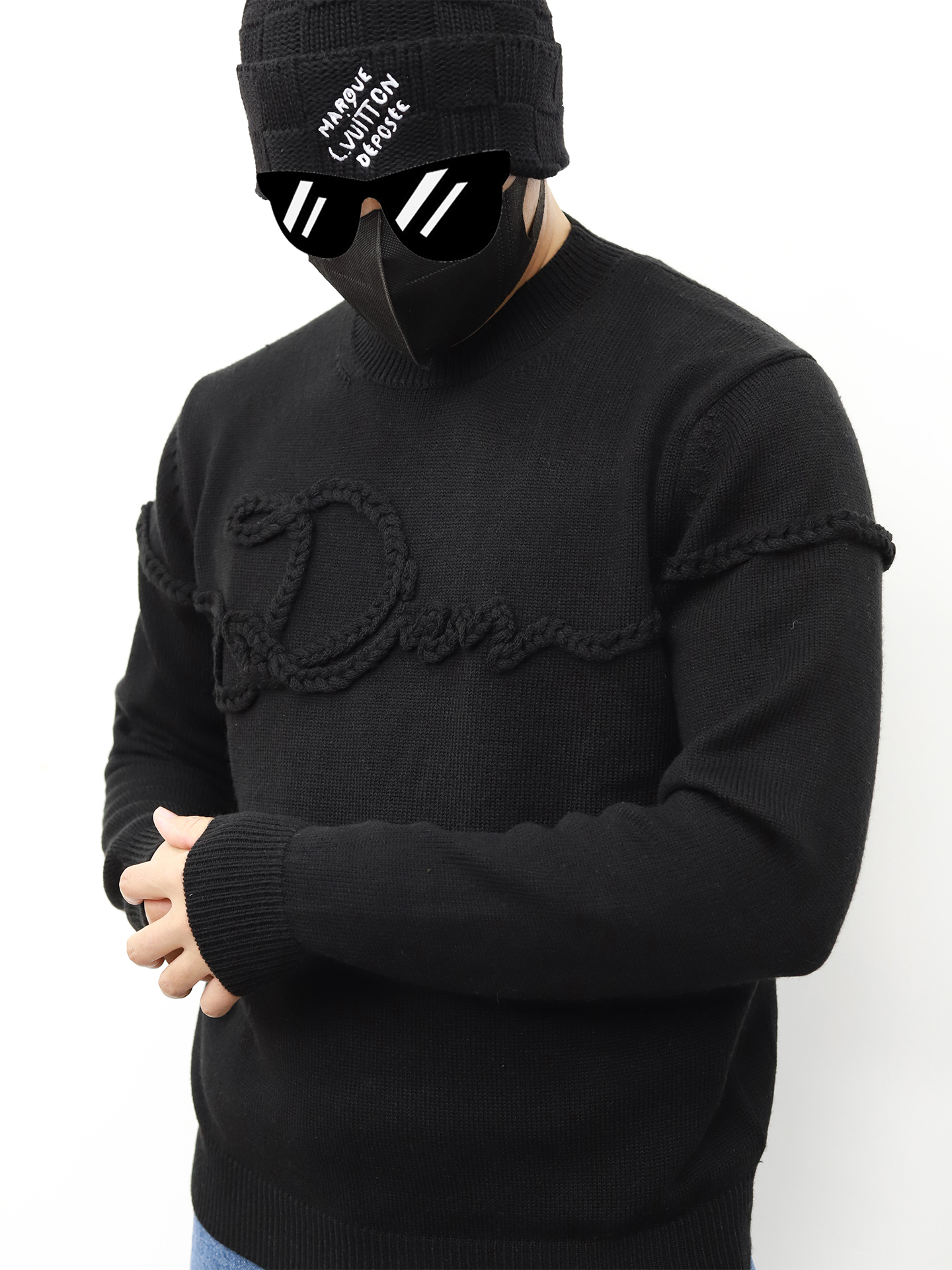 D1or wool rope knit sweater