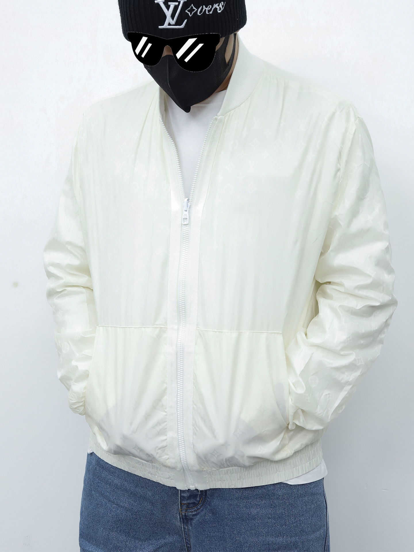 LV两面穿拉链夹克 白色