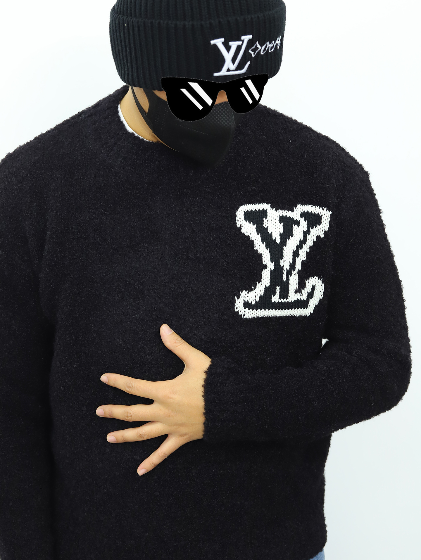 LV圆领毛衣 棕色