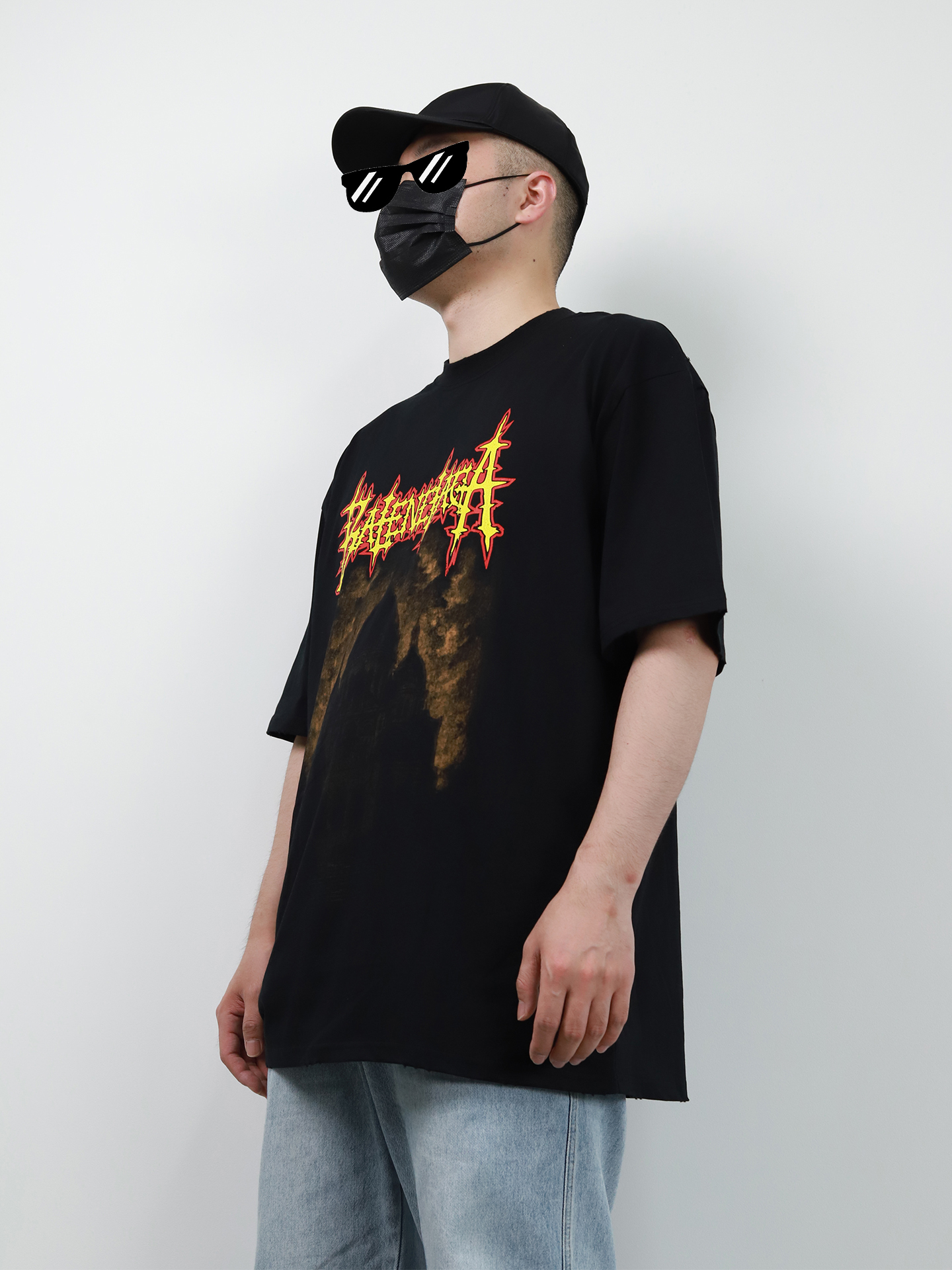 【Kornit printed】BLCG flame castle T-shirt