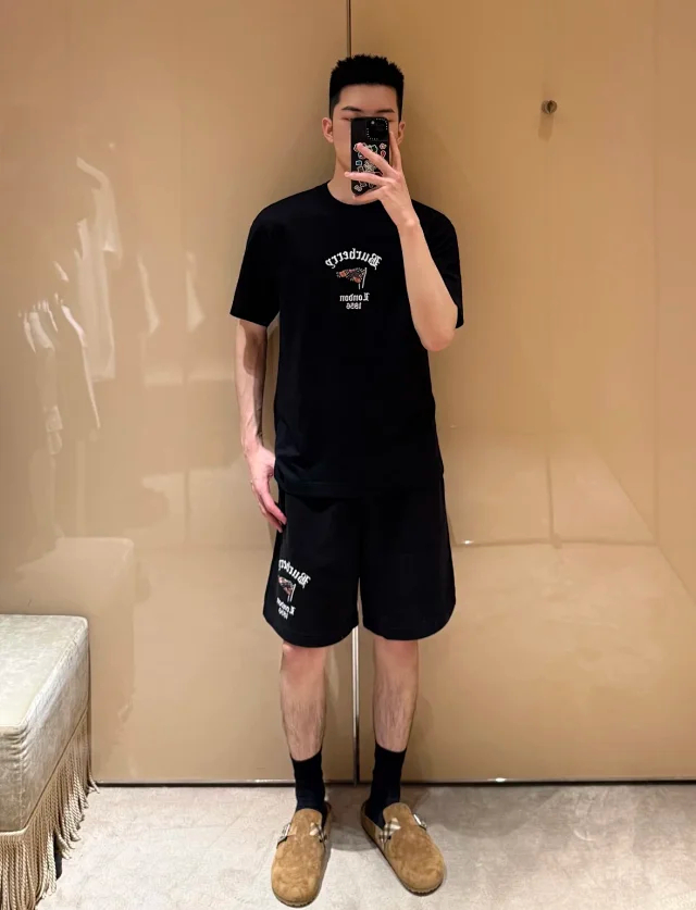 Item ID 9053 BBR Double color optional double embroidery technique round neck cotton knitted T-shirt