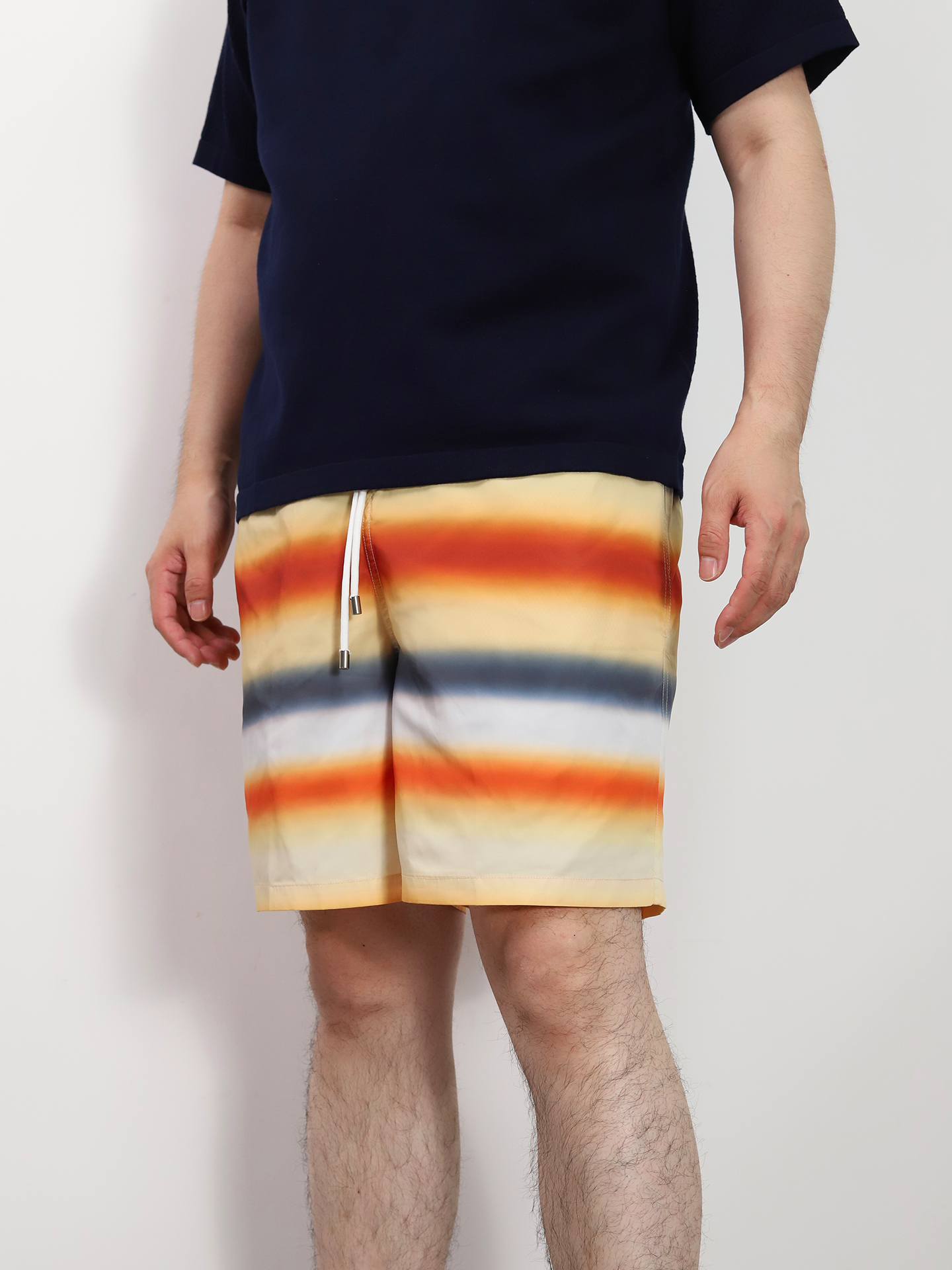 LOE Gradient striped swim trunks