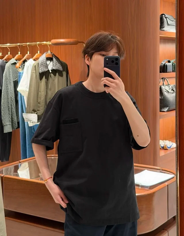 Item ID 9061 BV Imported Cowhide Material Pure Hand Woven Solid Color Cotton Elastic Knitted Short Sleeve
