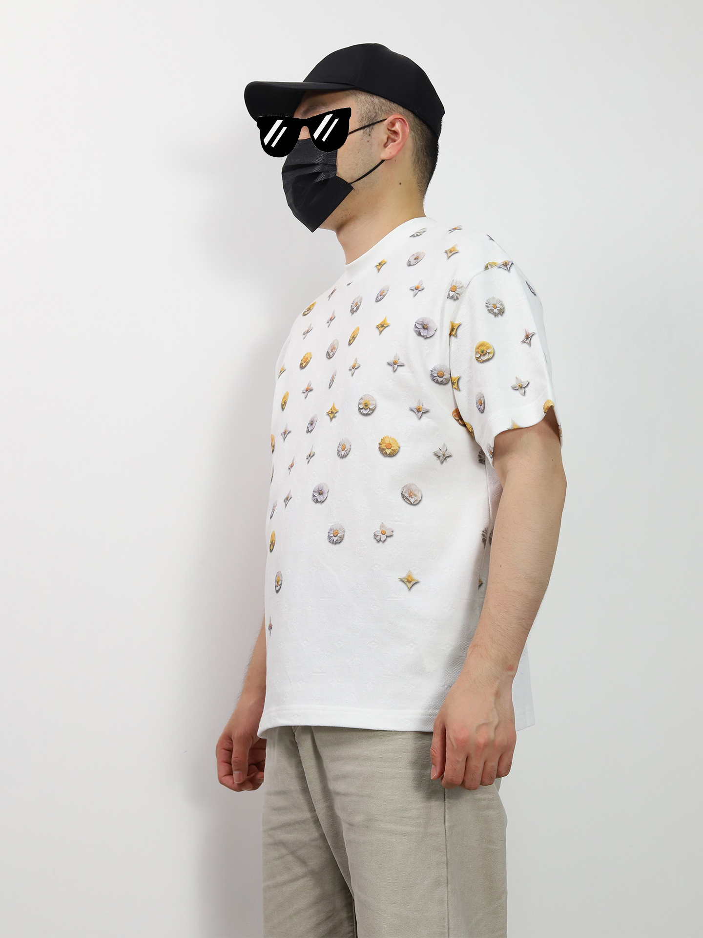 1V Daisy Monogram Jacquard tee