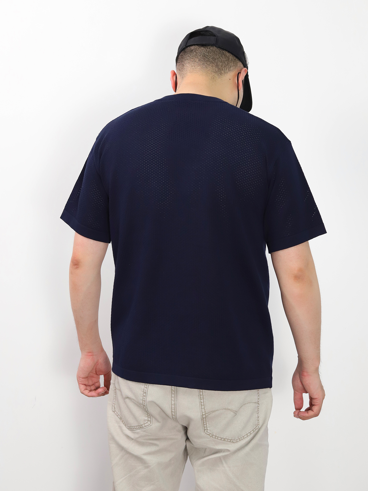 1V openwork knitting tee