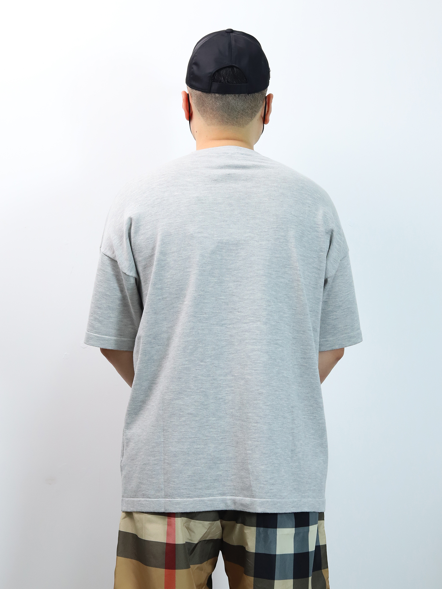 D1or oversized loose knitted jacquard tee