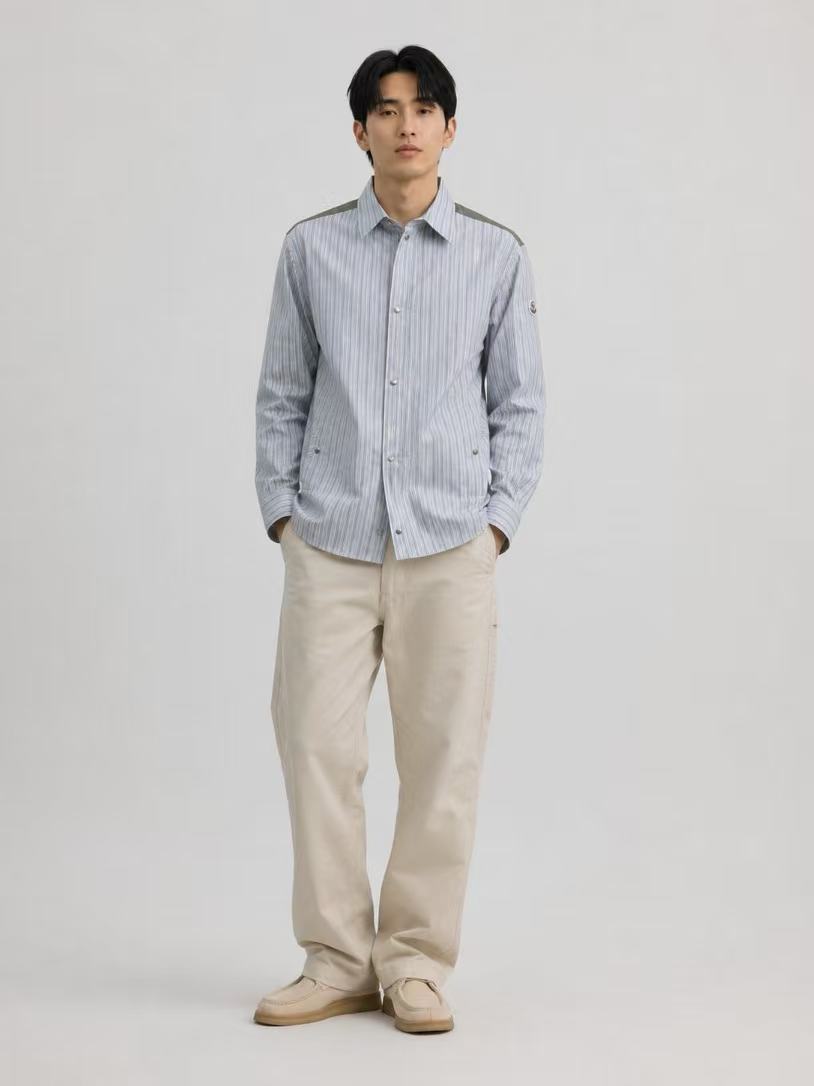 MON striped patchwork shirt