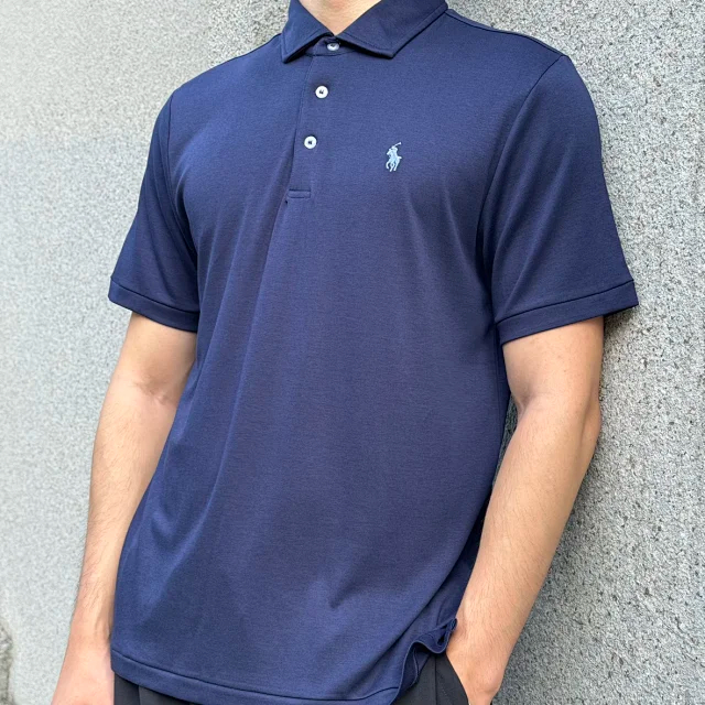 Item ID 9082 RL SS26 Pony Logo Button Long Velvet Elastic Fiber Original Embroidery Front Sleeve Polo Shirt