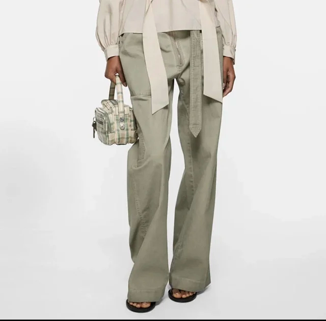 Item ID 9091 Acne SS26 Big Factory Stained and Washed Solid Color Zipper Work Pants Pocket Casual Pants