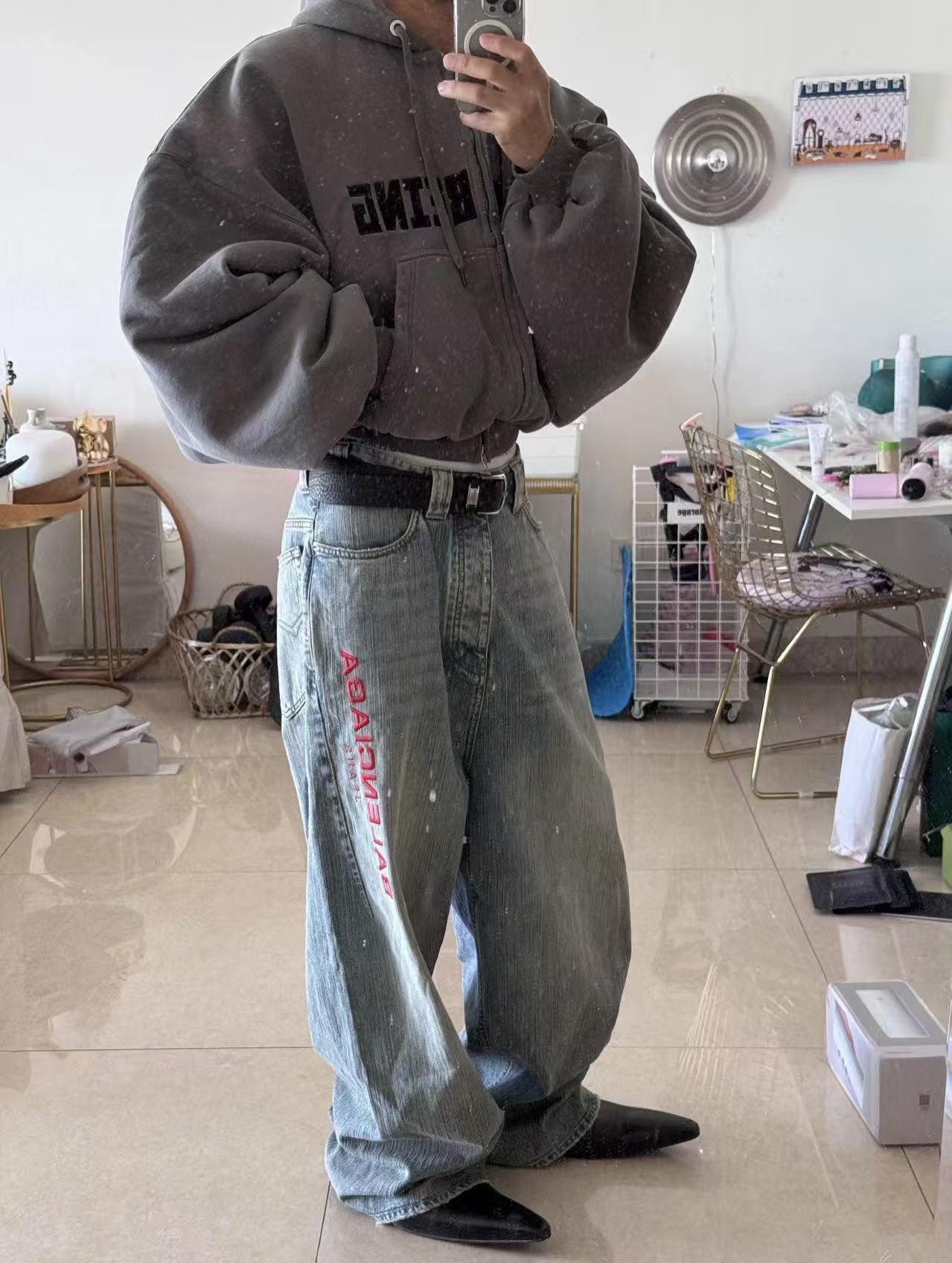 BLCG 3D Embroidered Loose Jeans