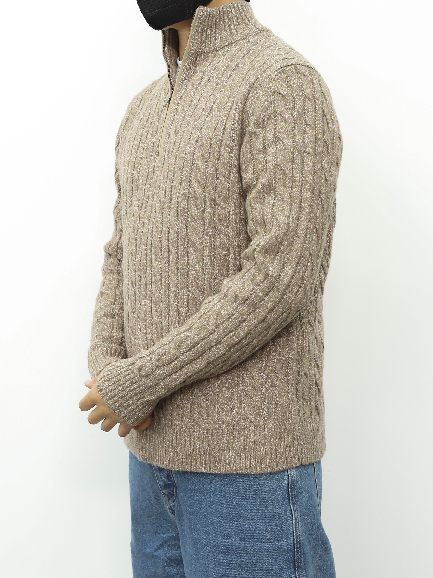 LP诺幽翩雅半拉链毛衣 沙色