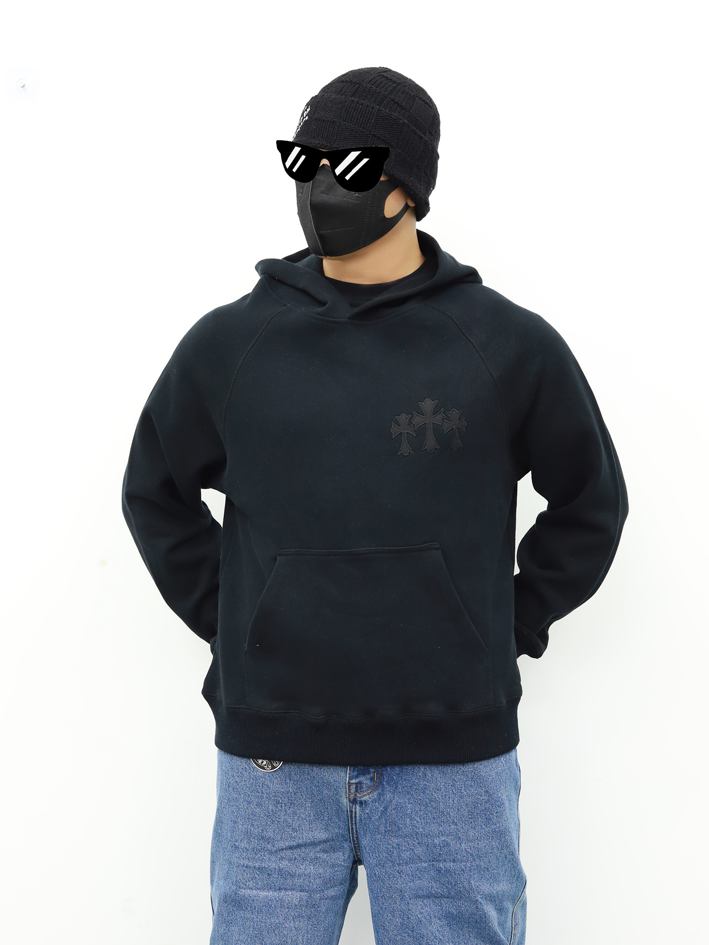 CH克罗心十字连帽卫衣 灰色