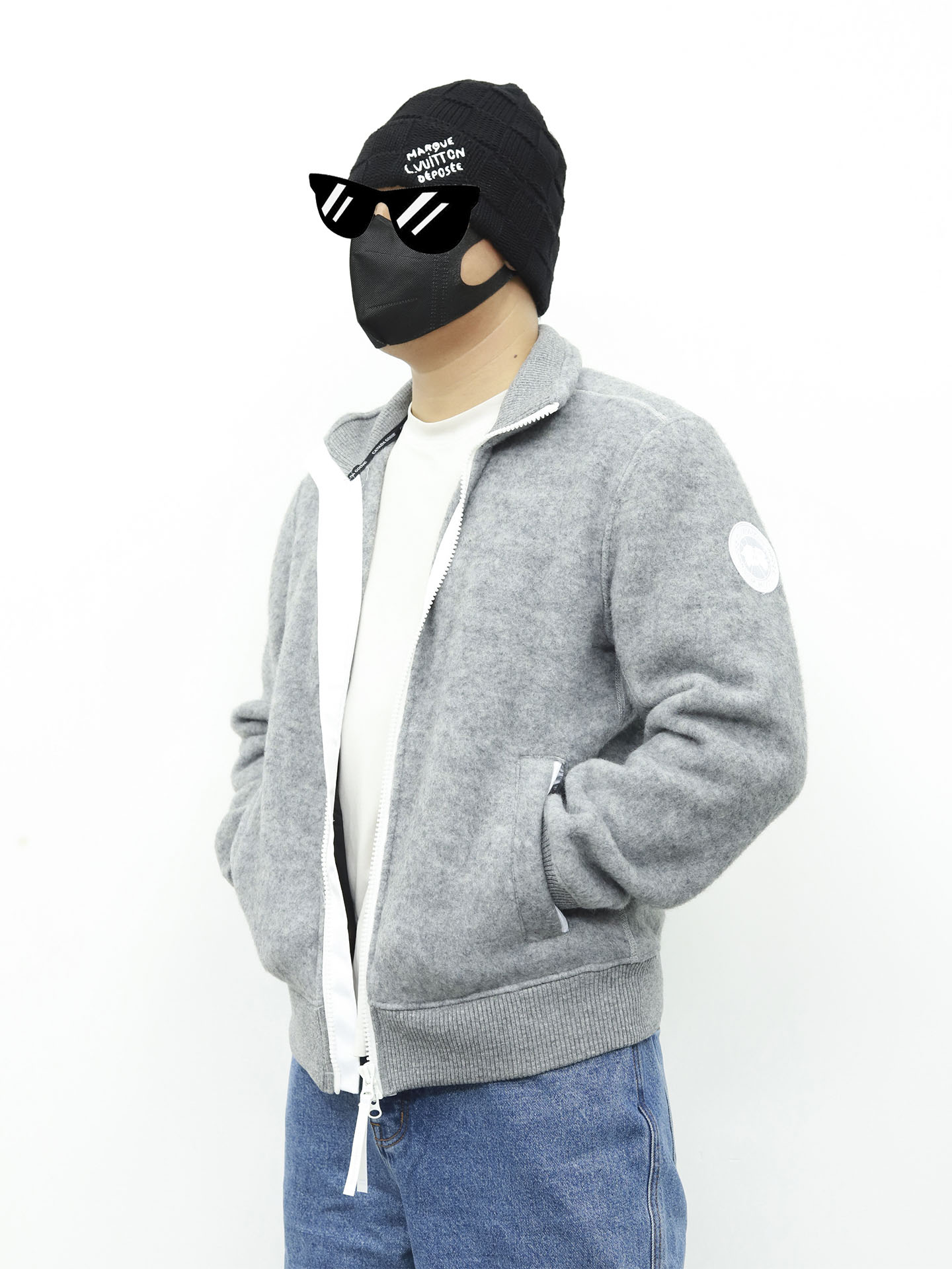 CG stand collar fleece wool jacket
