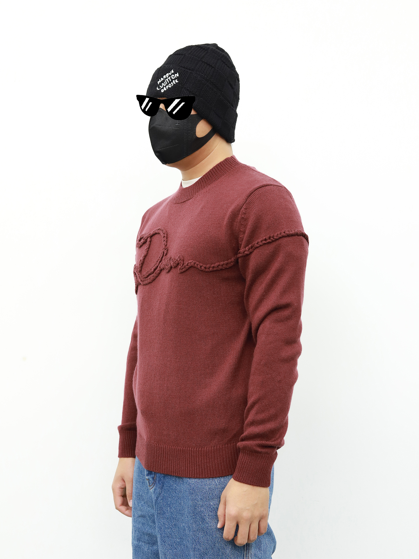 D1or wool rope knit sweater