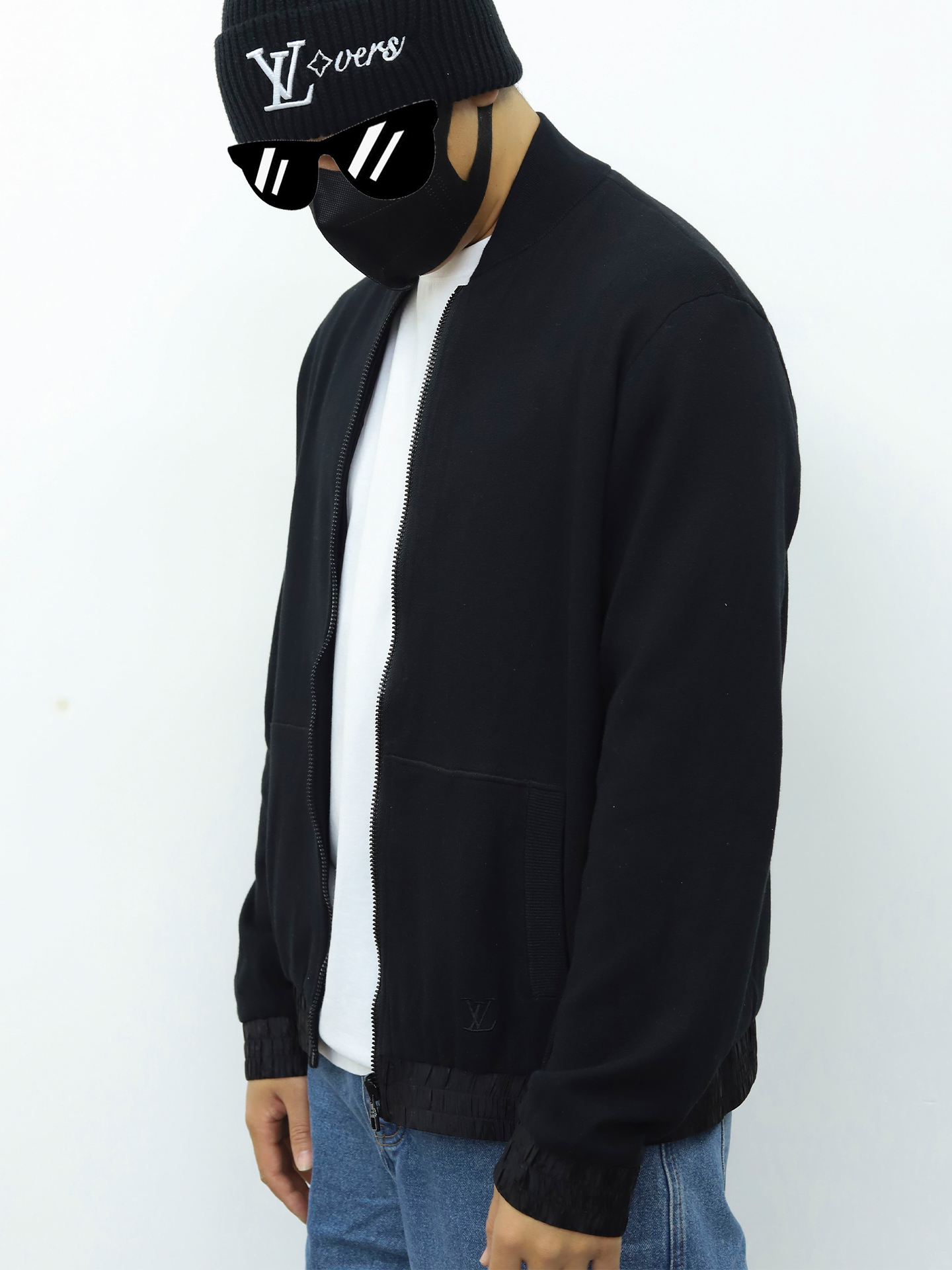 LV两面穿拉链夹克 白色