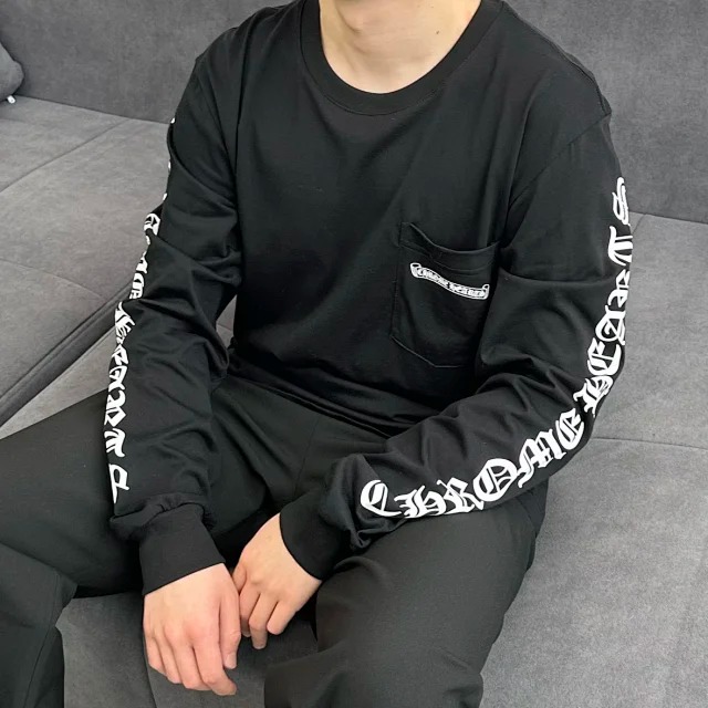 CH Letter print round neck pullover long sleeve