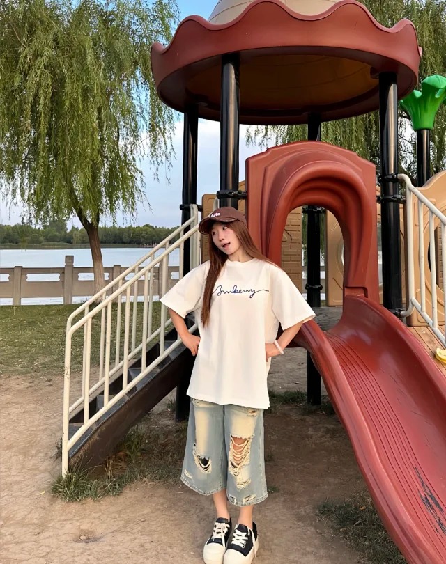 Item ID 9012 BBR SS25 letter printed round neck short sleeved shirt