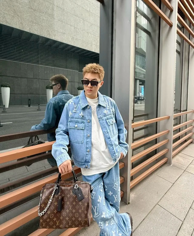 Item ID 9113 1V High-end custom FW26 Logo single-breasted lapel pocket long-sleeved denim jacket
