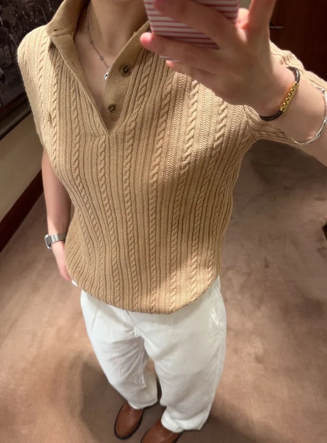 Item ID 9030 Ralph Fried Dough Twists Knitted Embroidered Pony Short Sleeve Pullover Polo Shirt Standard Edition Men's and Women's
