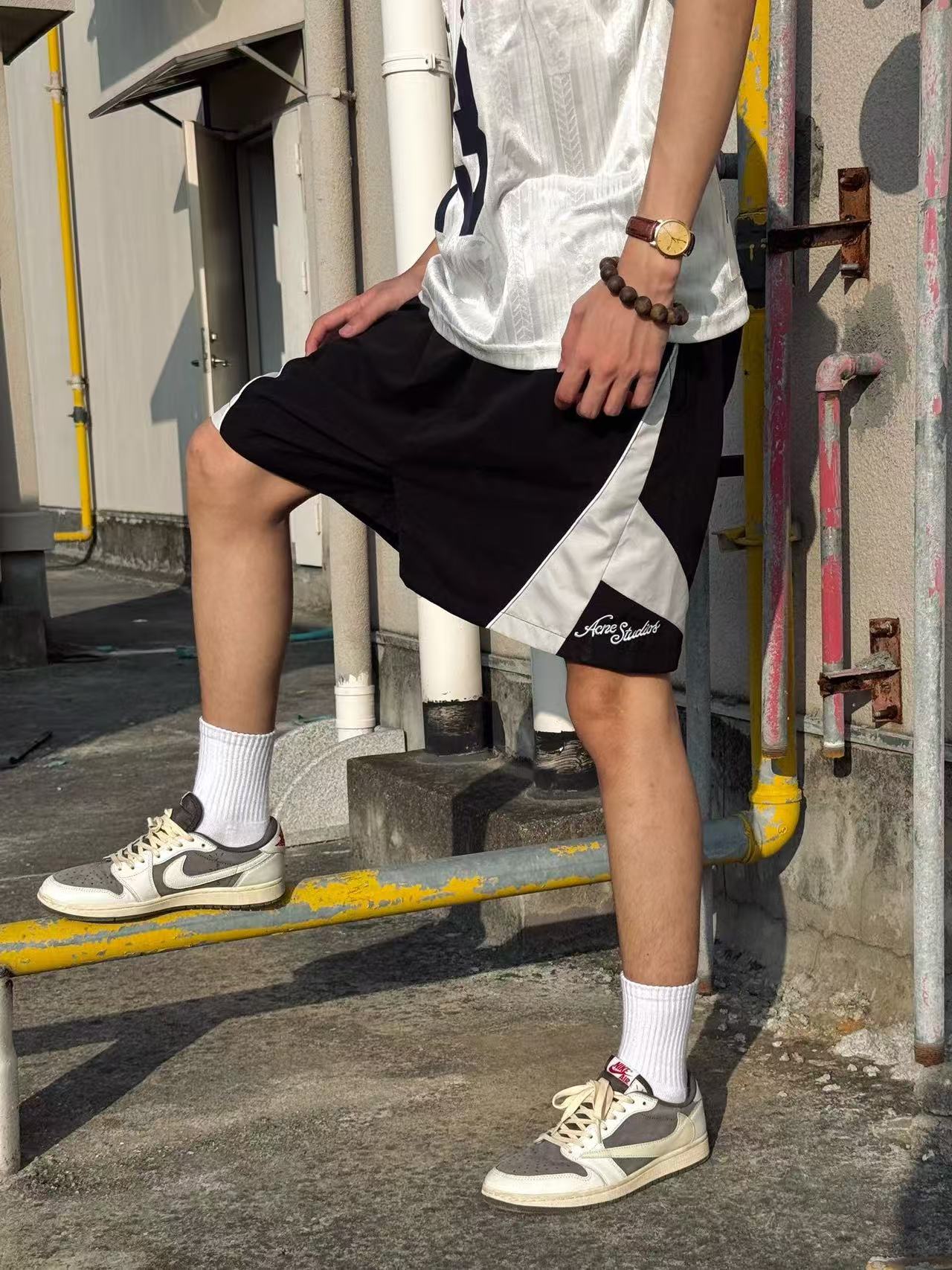 ACNE 3D Embroidered Splicing Shorts