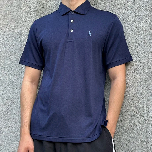 Item ID 9082 RL SS26 Pony Logo Button Long Velvet Elastic Fiber Original Embroidery Front Sleeve Polo Shirt