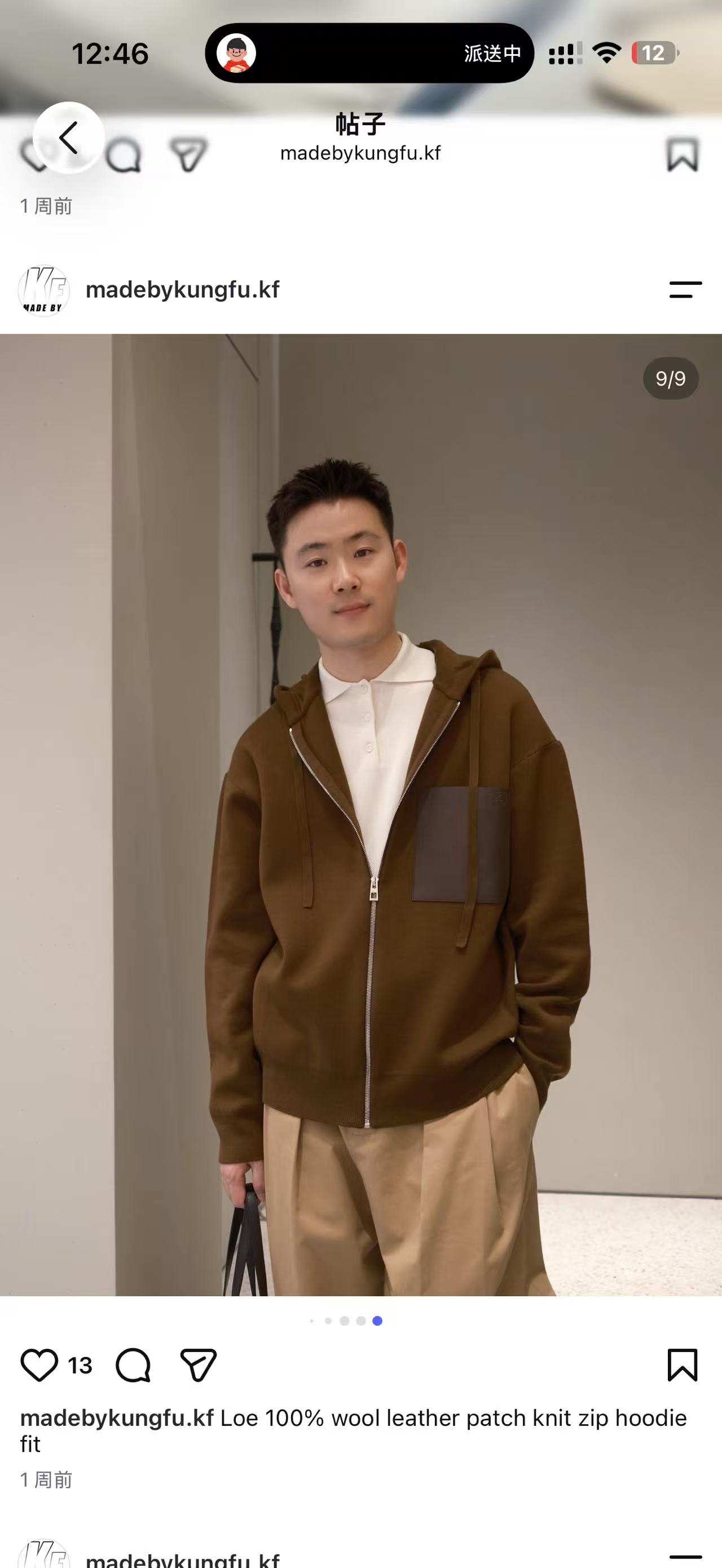 Loe 100% wool leather zipper hoodie