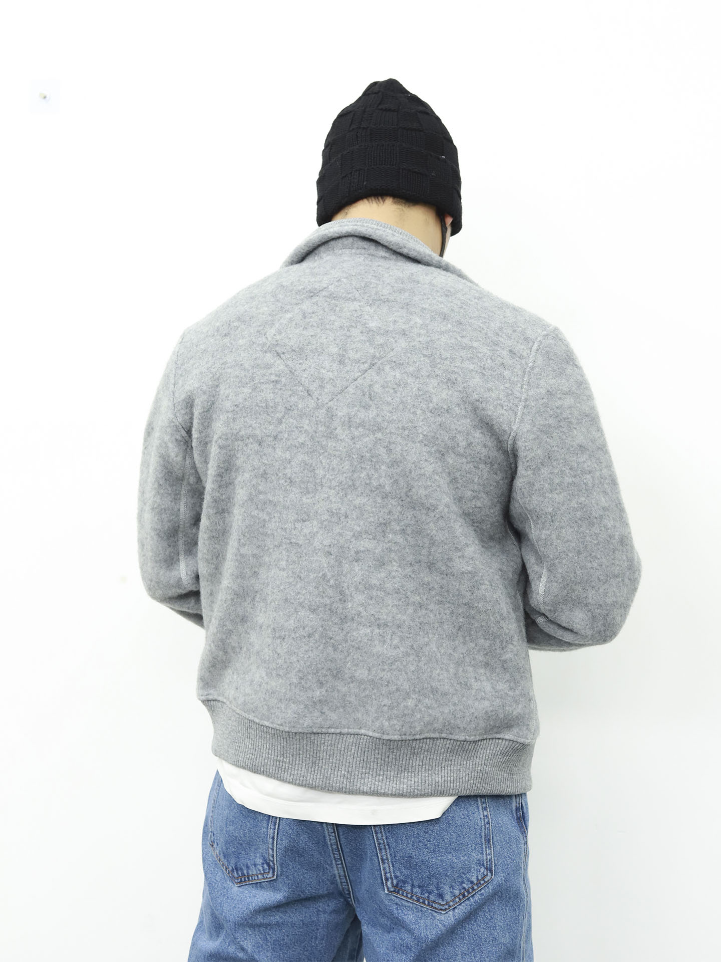 CG stand collar fleece wool jacket