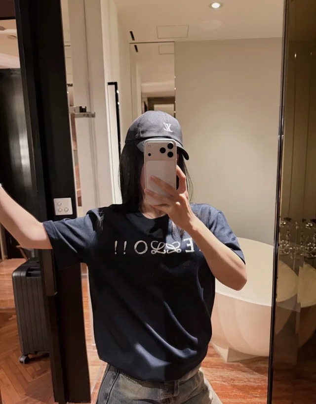 Item ID 9024 Loe SS Series Cotton Blended Letter Printed Hooded Short Sleeve T-shirt