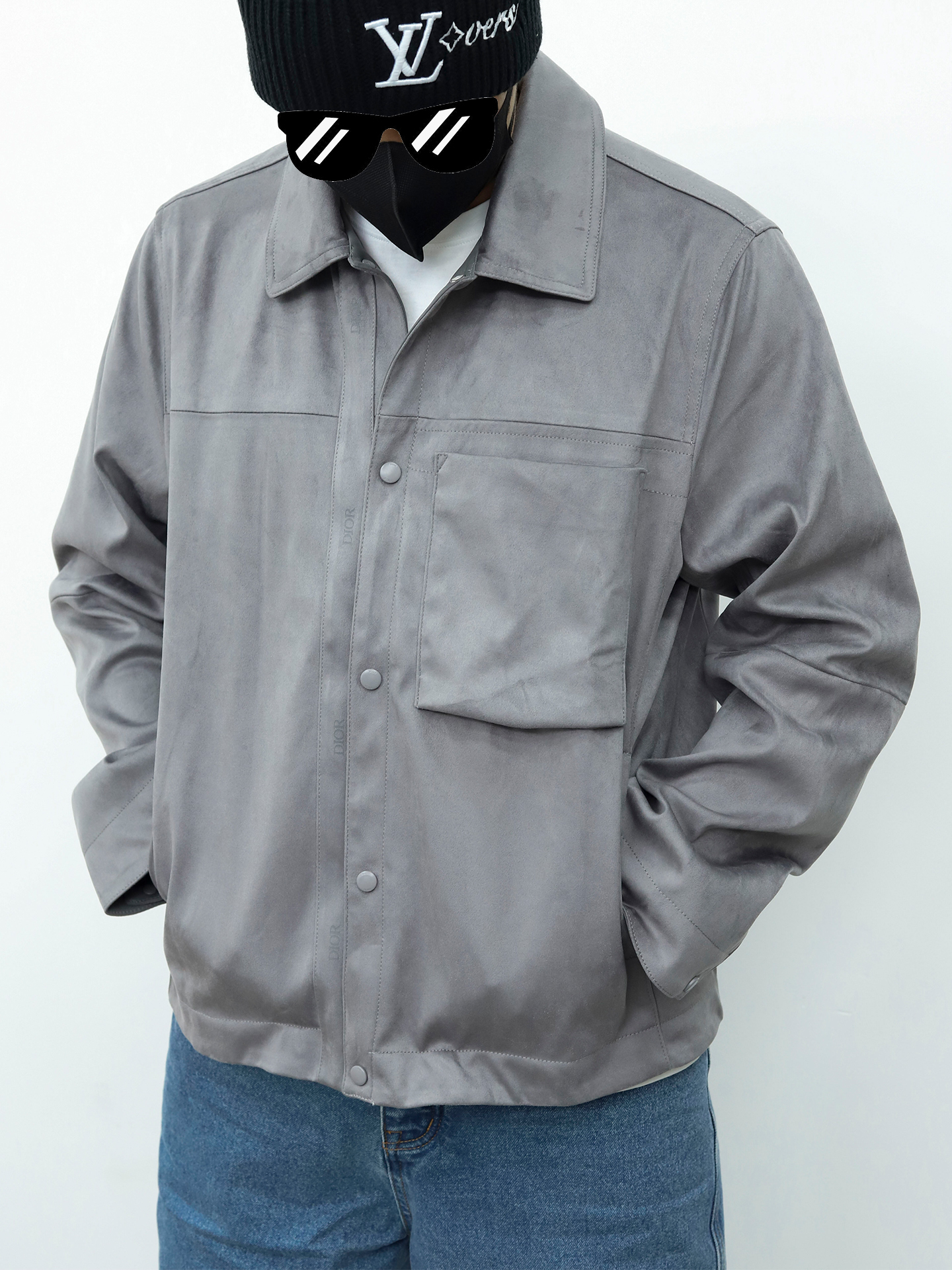 Dior西式扣子夹克 灰色