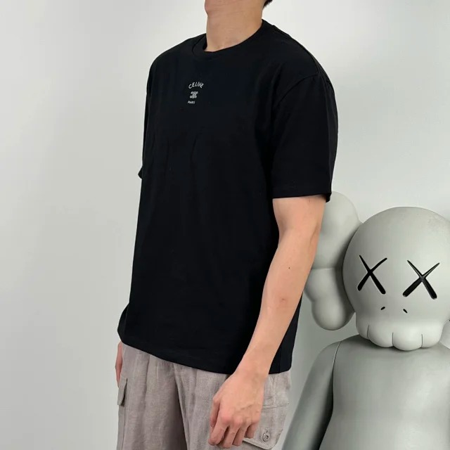 Item ID 9038 CE Embroidery Density 99 Restoration Logo Embroidery Round Neck Hoodie Loose Short Sleeve T-shirt for Men and Women