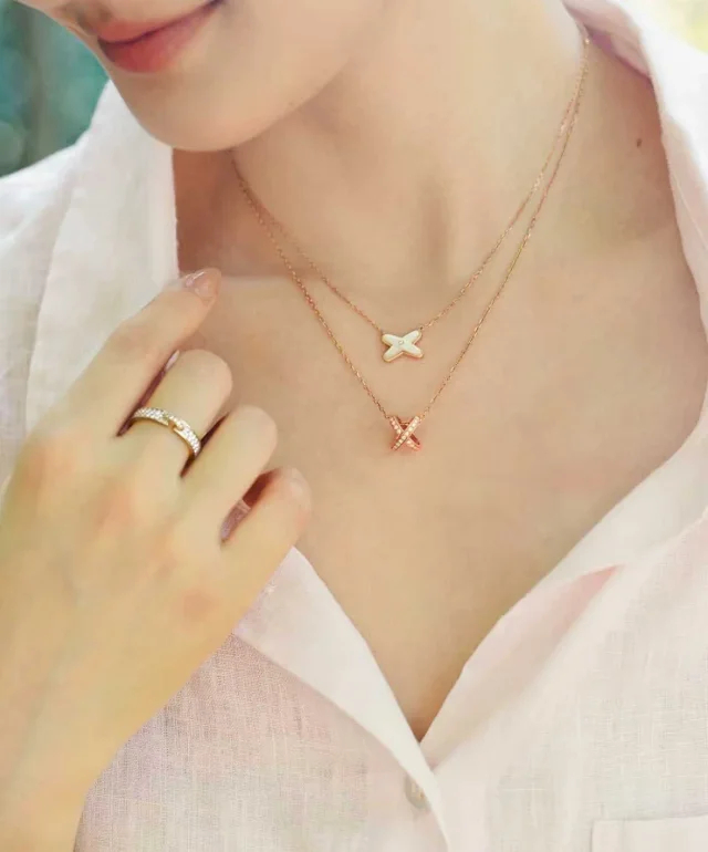Item ID 9055 Chaumet Beauty - Natural Fritillaria in Paris ➕ Electroplated K Gold LienIs Lifetime Series Necklace for Women, Adjustable