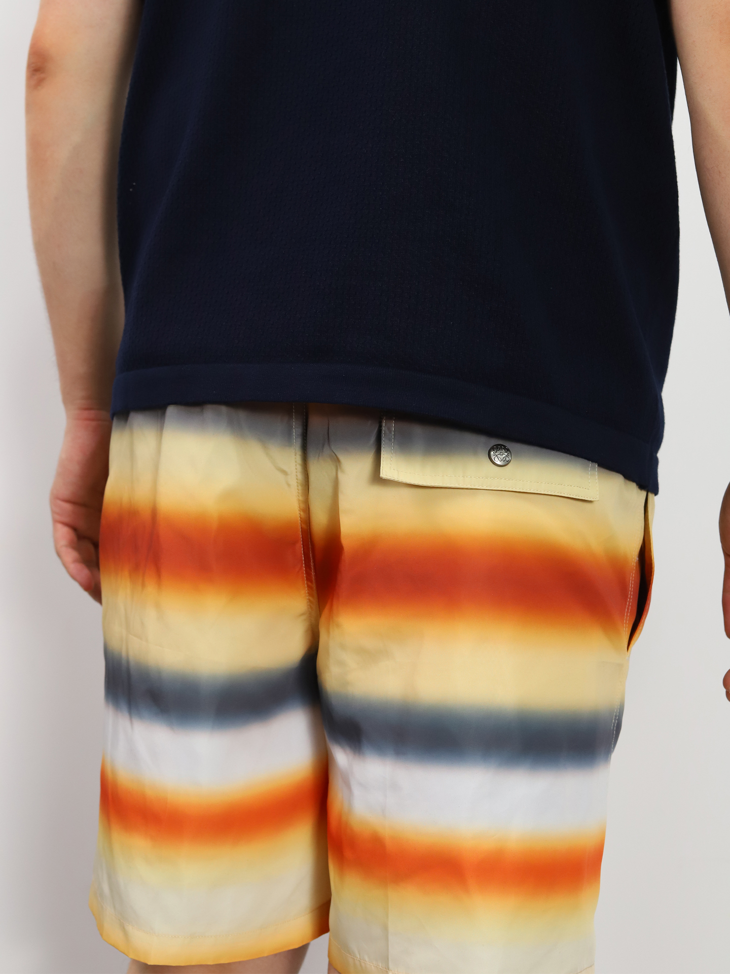 LOE Gradient striped swim trunks