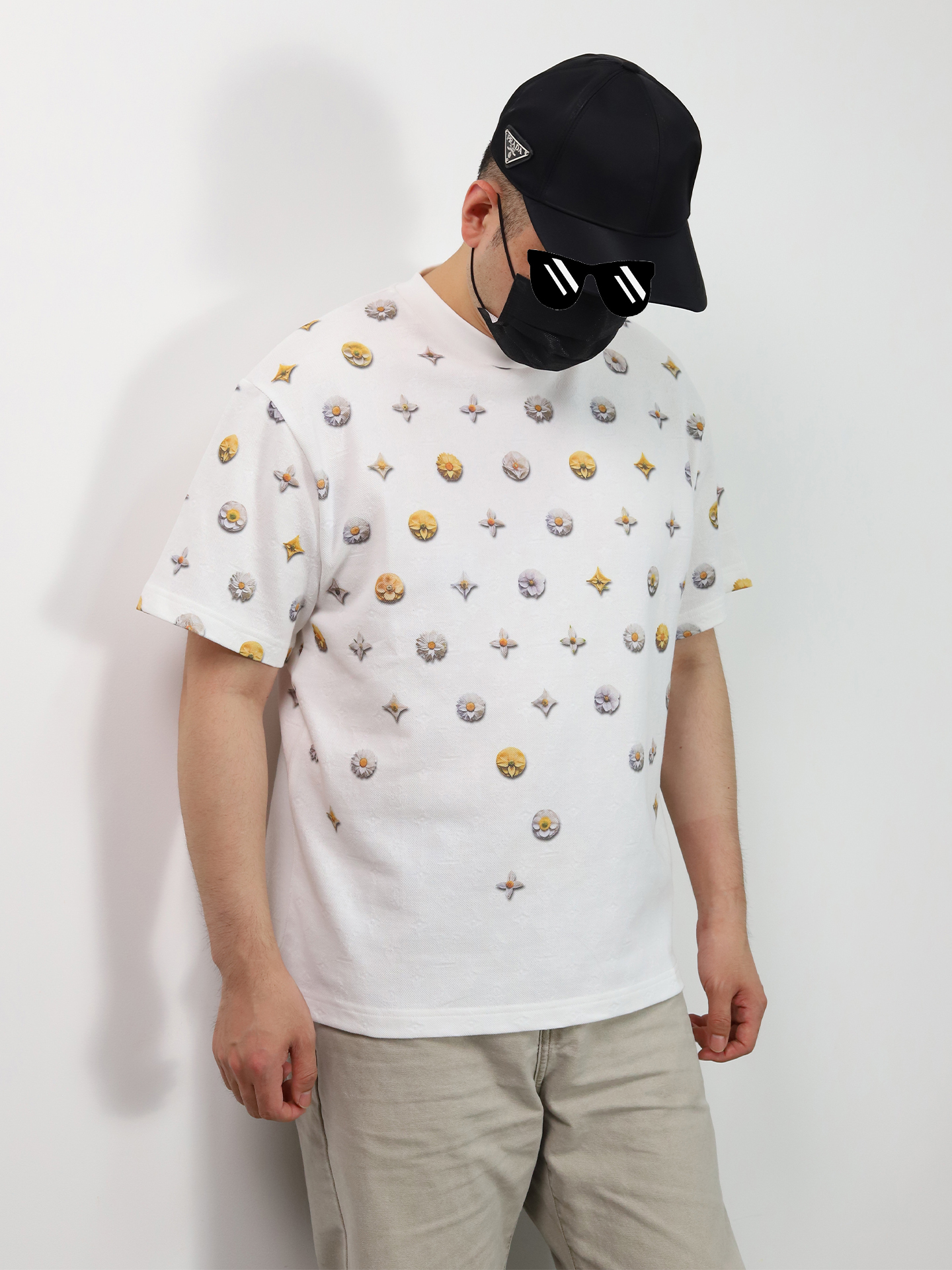 1V Daisy Monogram Jacquard tee