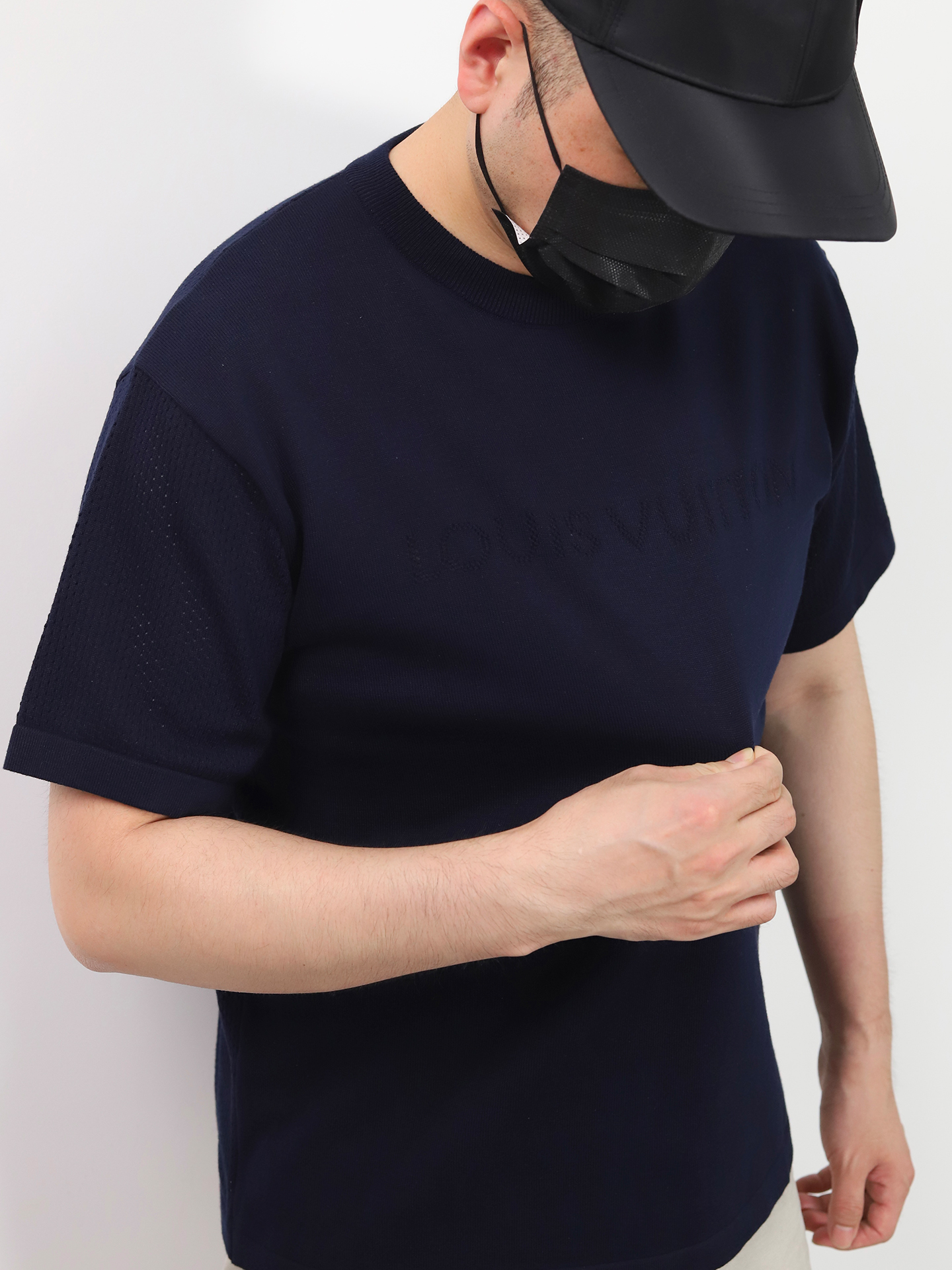 1V openwork knitting tee