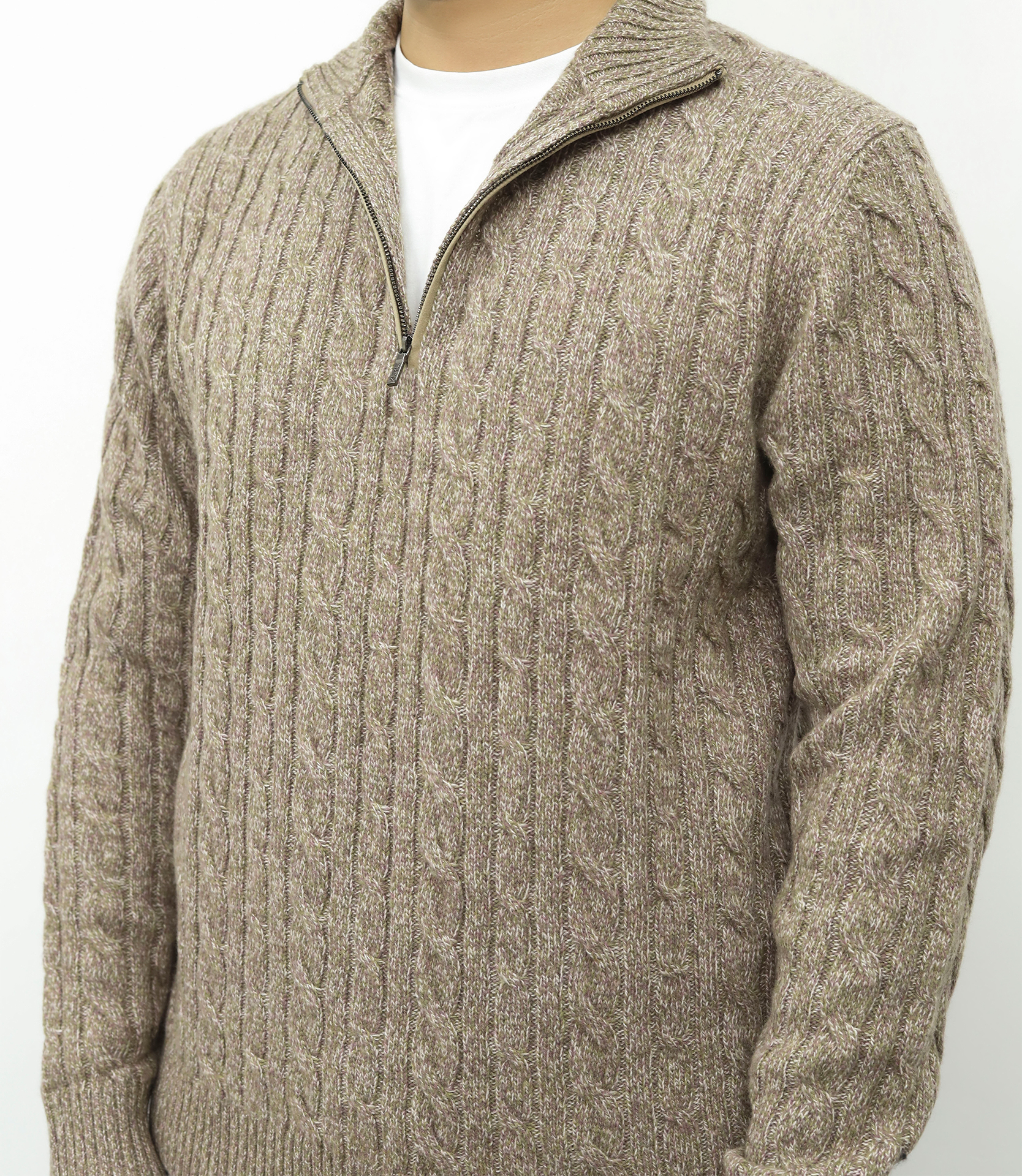 LP诺幽翩雅半拉链毛衣 沙色