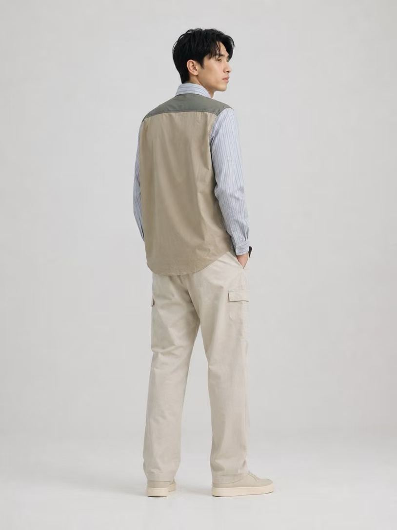 MON striped patchwork shirt