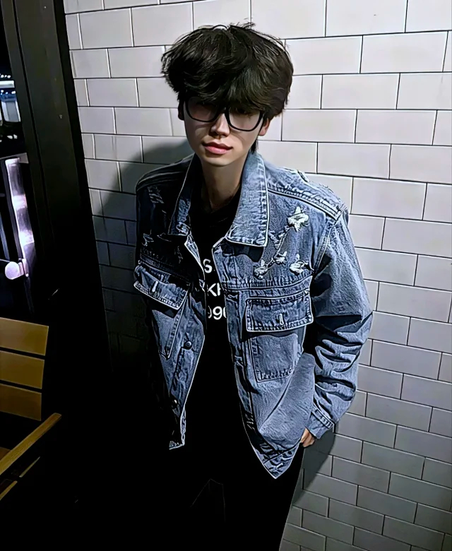Item ID 9113 1V High-end custom FW26 Logo single-breasted lapel pocket long-sleeved denim jacket