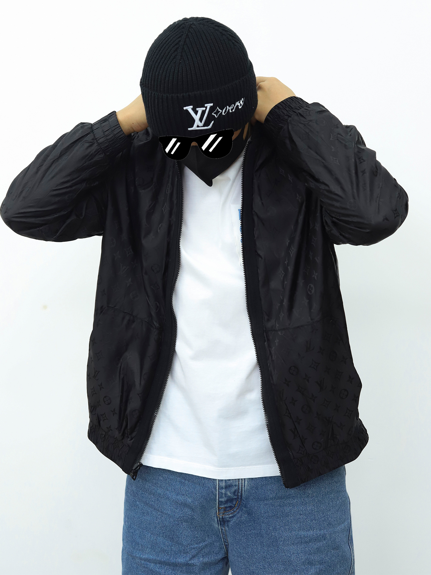 LV两面穿拉链夹克 白色