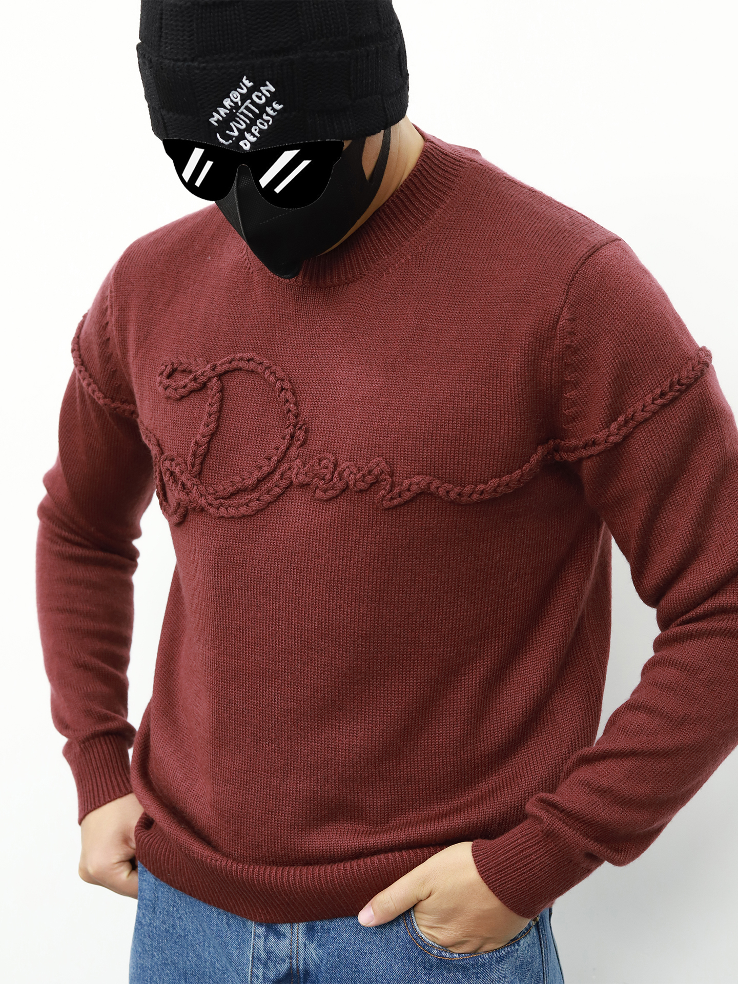 D1or wool rope knit sweater