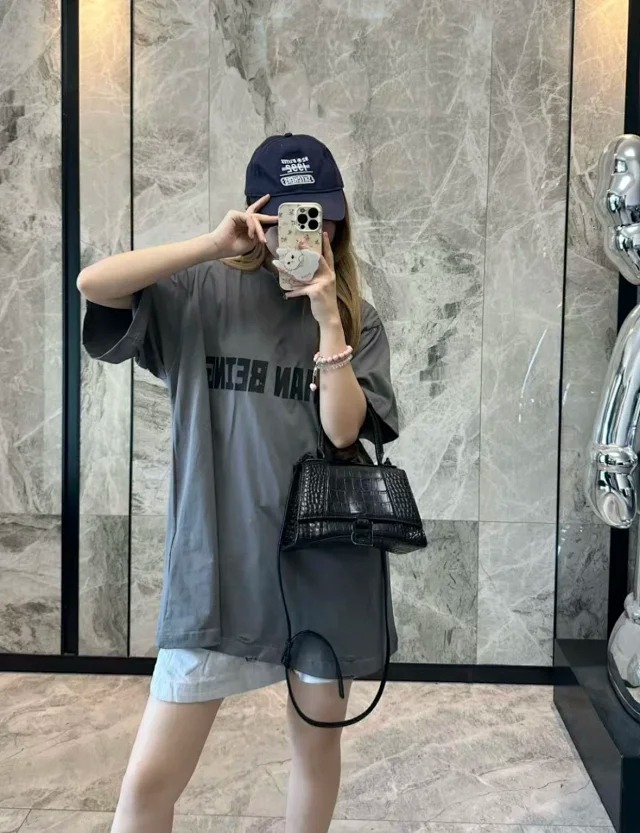 BLCG Letter printed round neck short sleeved shirt