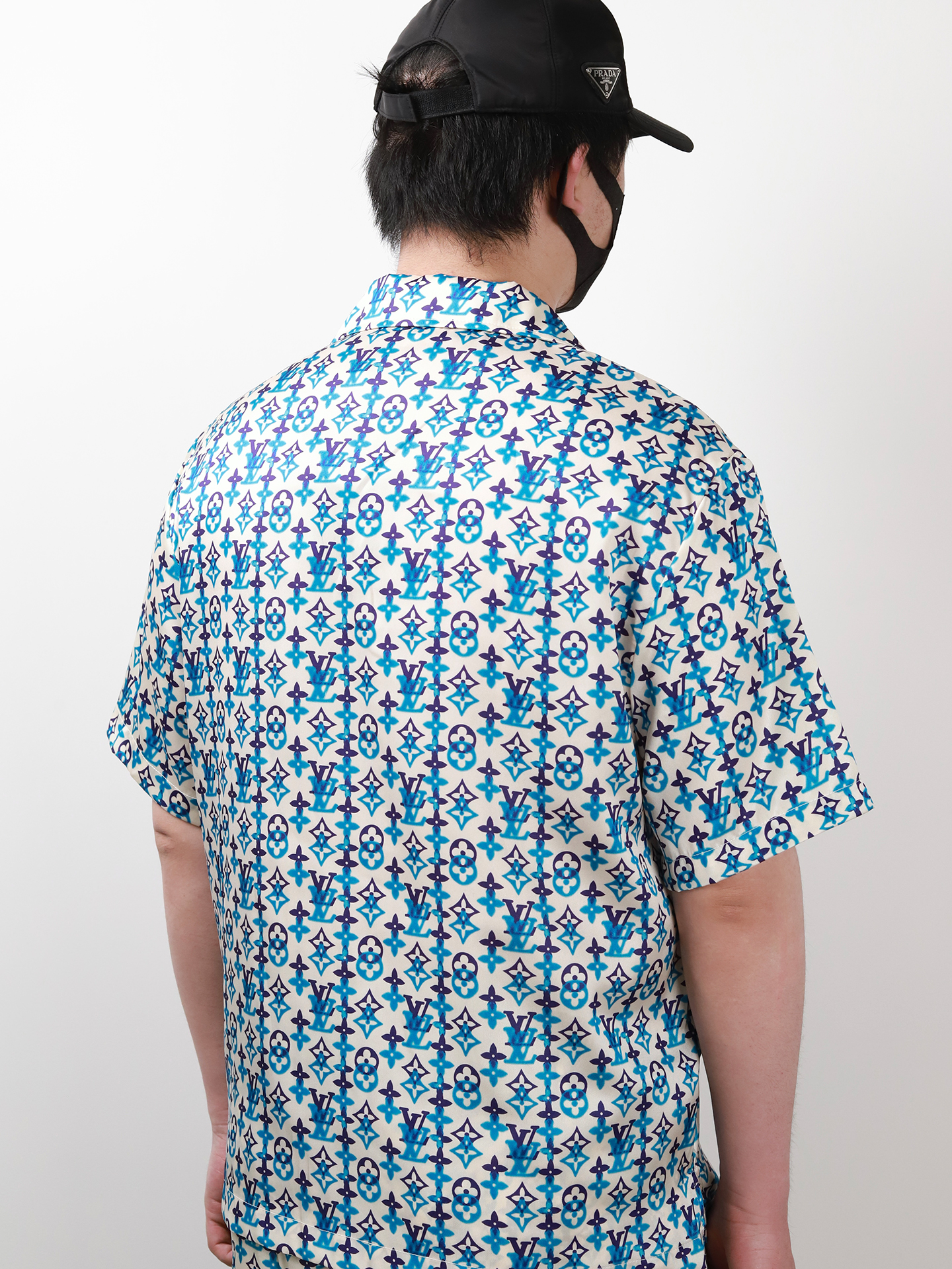 1V mulberry silk blended Cuban collar shirt