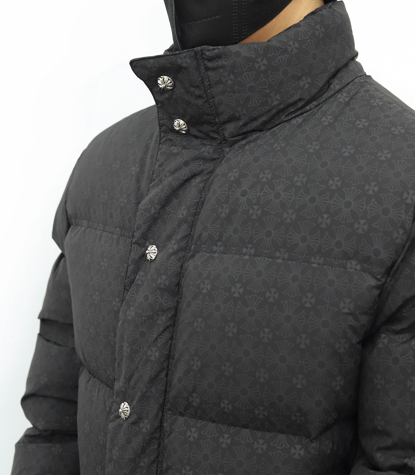 克罗心面包羽绒服 暗纹黑