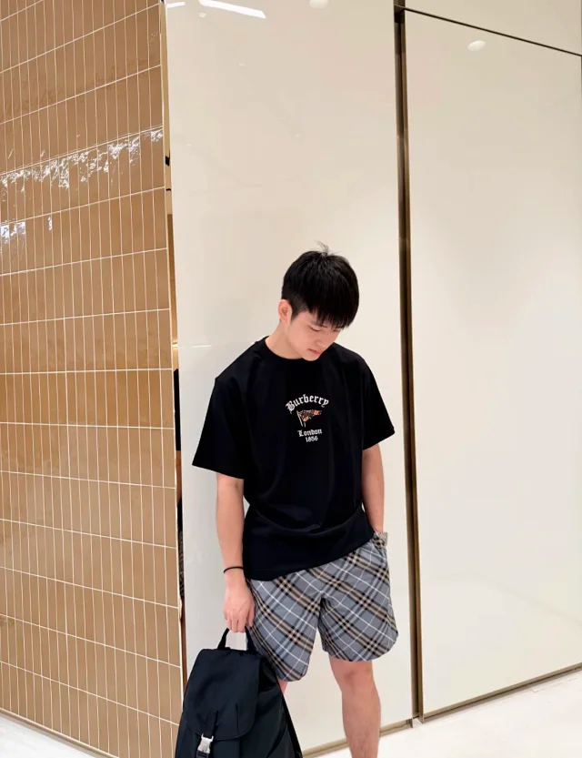 Item ID 9053 BBR Double color optional double embroidery technique round neck cotton knitted T-shirt