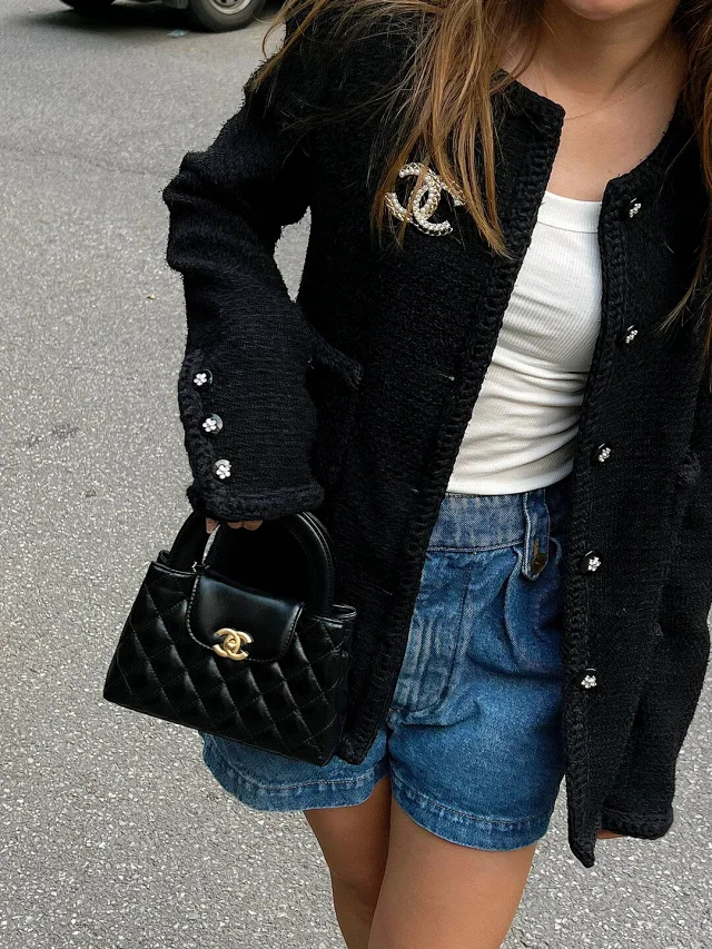 Item ID 9057 CHANE1 Kelly diamond patterned cowhide chain carrying shoulder bag