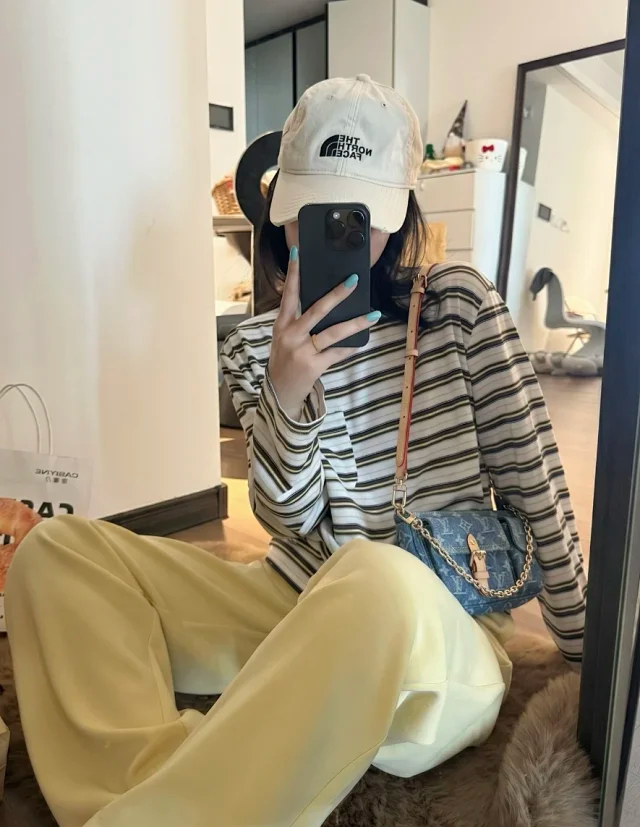 Item ID 9060 1V PA Denim Danning Chain Head Hanging Fabric Handheld Shoulder Bag Women's