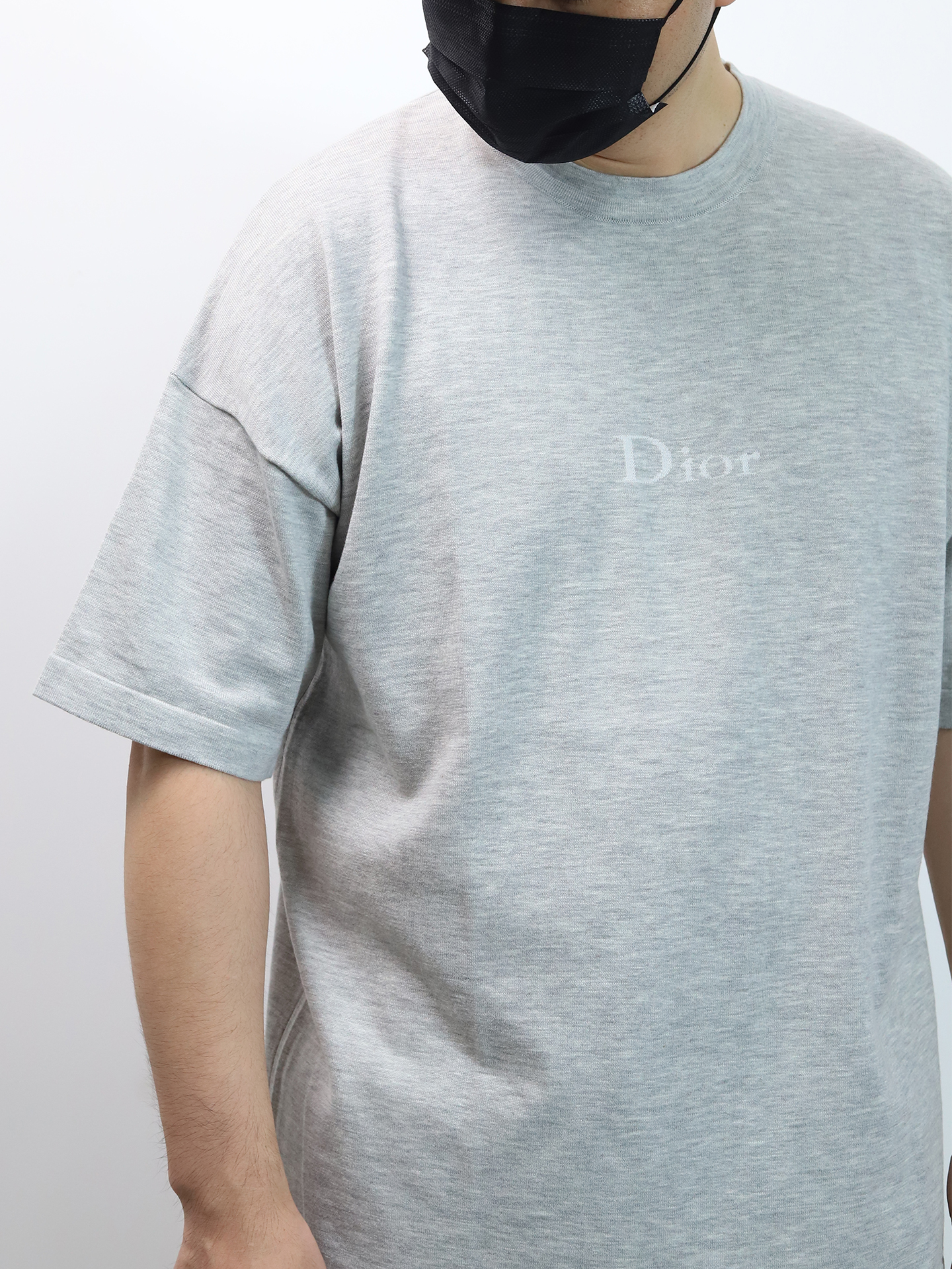 D1or oversized loose knitted jacquard tee