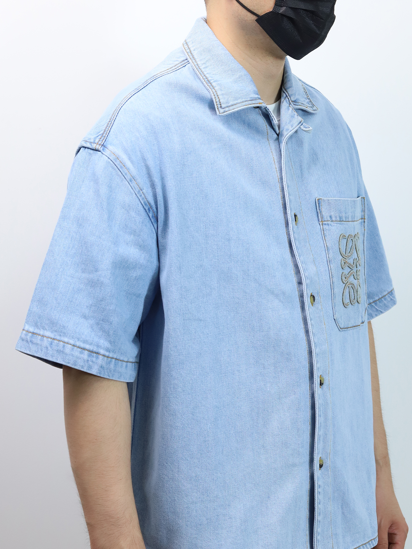 LOE patch embroidered denim shirt