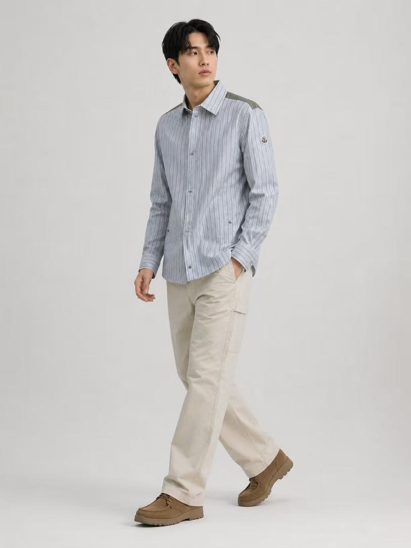MON striped patchwork shirt
