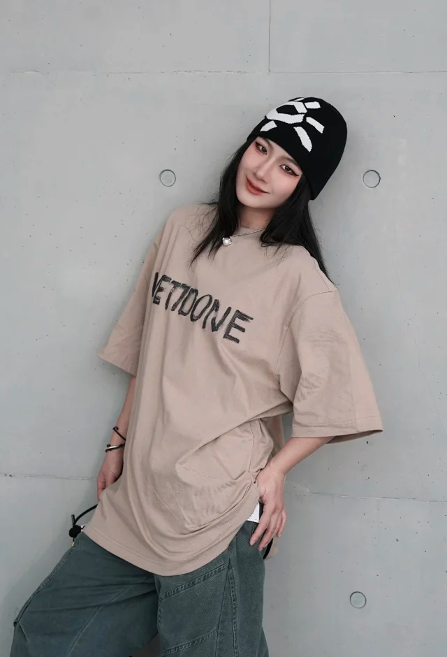 Item ID 9087 WE11DONE SS26 Imported Adhesive Material Fun Hand drawn Logo Soft Short sleeved T-shirt