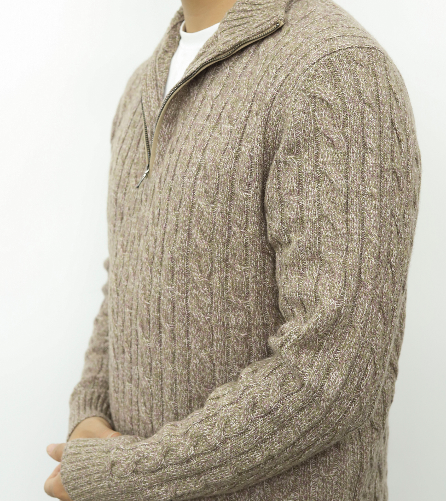 LP诺幽翩雅半拉链毛衣 沙色